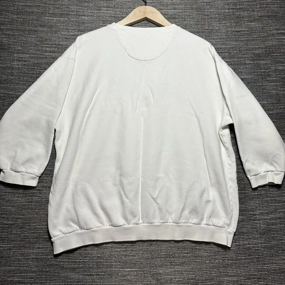 Chaps Ralph Lauren Sweatshirt Men's M White Pullover Long Sleeve Vintage USA